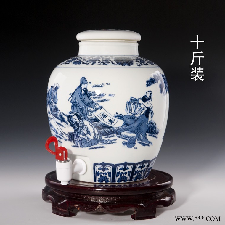 10斤装陶瓷酒坛批发 景德镇瓷器酒瓶子生产厂家图1