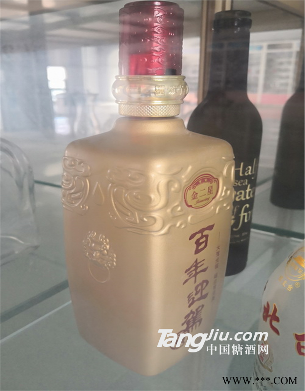 彩色喷涂烤花白酒瓶