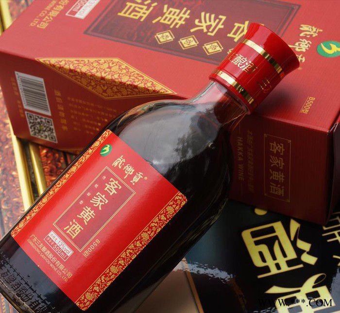 三友酿酒龙乡贡客家甜黄酒B500ML河源特产黑糯米娘酒图3