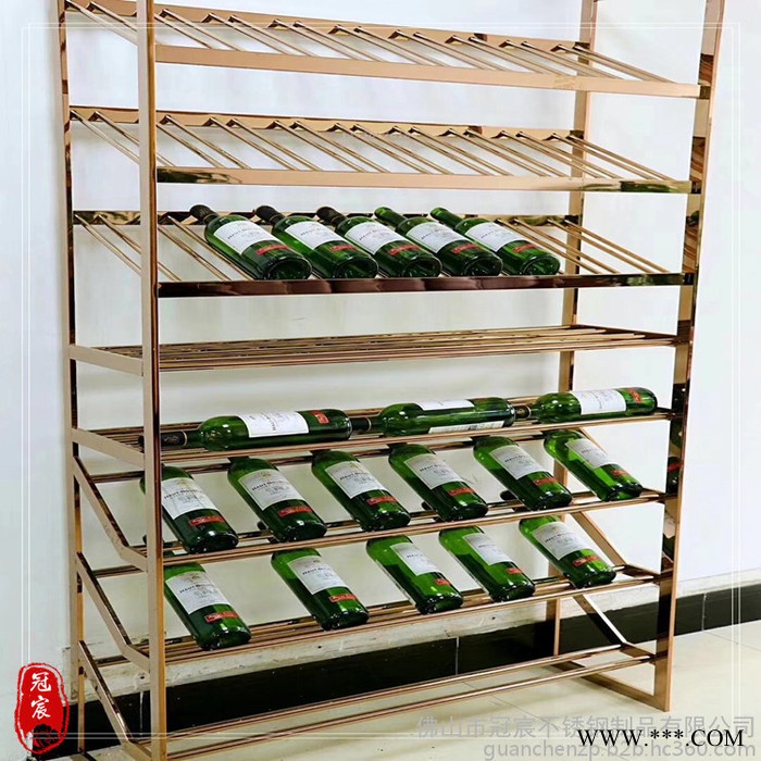 不锈钢红酒柜 落地红酒展示柜 红酒杯挂架酒柜酒架图4