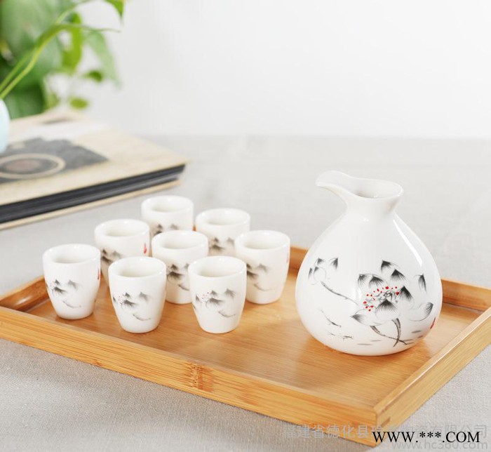 酒具套装,陶瓷酒壶,小酒盅,黄酒酒具,清酒具,陶瓷酒壶 酒具套装图3