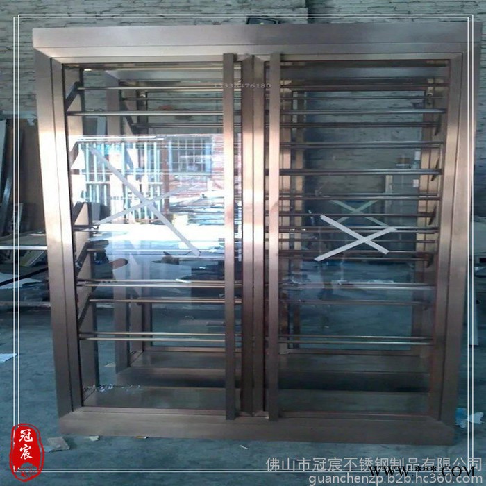 不锈钢红酒展示柜 红酒货架 葡萄酒展柜 挂酒杯红酒柜定做图3