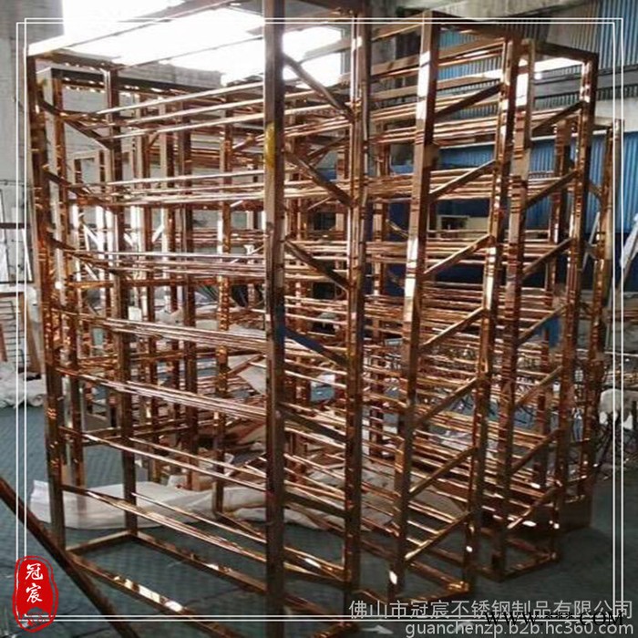 不锈钢红酒展示柜 红酒货架 葡萄酒展柜 挂酒杯红酒柜定做图4