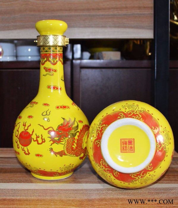 青岛陶瓷双龙黄酒瓶厂家批发可订制图2