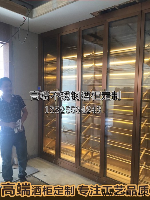 佛山宾士来生产定制 不锈钢酒柜 不锈钢酒架 不锈钢恒温酒柜 不锈钢红酒柜 红酒架 红酒柜 恒温酒柜图1