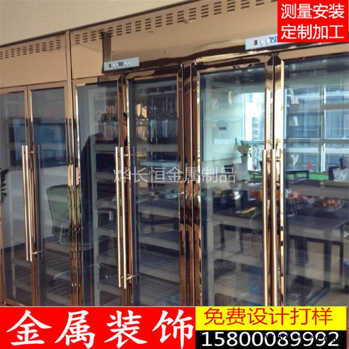 厂家定制 红酒展示柜 葡萄酒展柜 高端会所 餐厅 酒店不锈钢酒柜图3