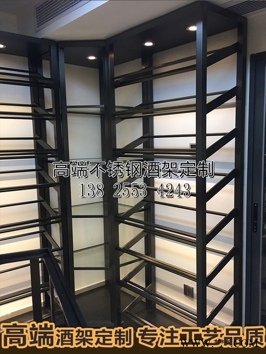 高端定制广州酒庄酒架 酒店不锈钢红酒展示柜 玫瑰金红酒柜 不锈钢酒柜图3