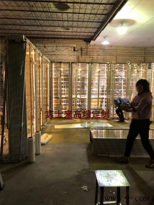 佛山市宾士来**T888 不锈钢酒架定制设计酒庄红酒架LED灯图4