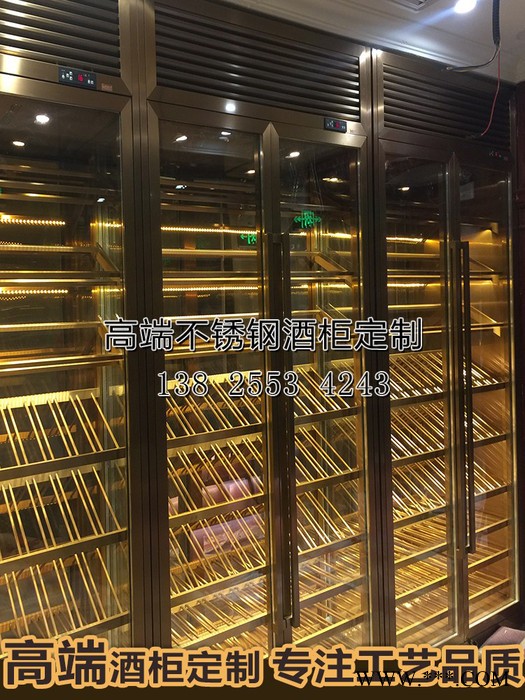 山东宾士来why不锈钢恒温酒柜 酒窖酒柜 酒窖红酒架工程餐厅酒柜不锈钢红酒柜定制上门量尺安装图5