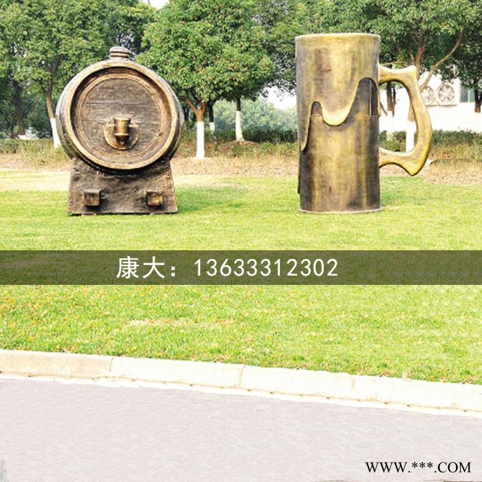 甘肃康大雕塑雕塑酒杯雕塑 园林景观仿真红酒瓶雕塑 创意透明红酒杯雕塑图4