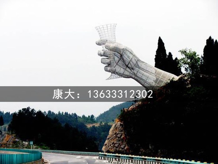 甘肃康大雕塑雕塑酒杯雕塑 园林景观仿真红酒瓶雕塑 创意透明红酒杯雕塑图6