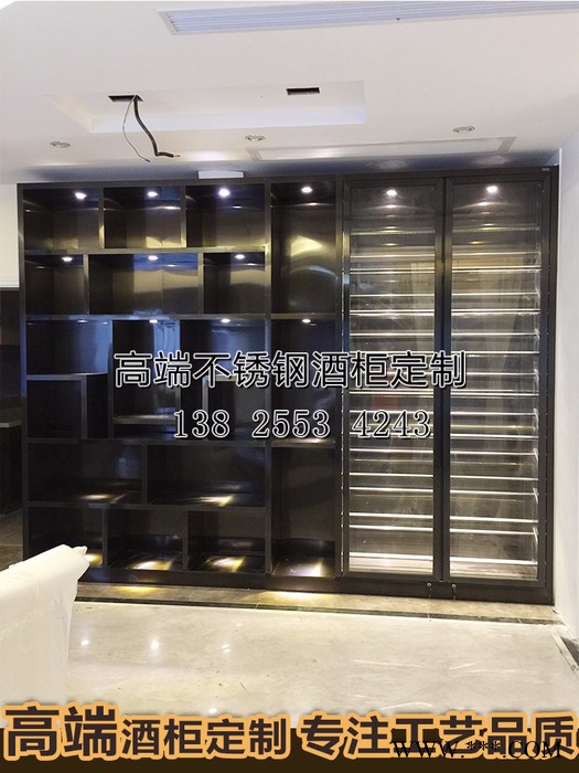 佛山市宾士来不锈钢酒柜厂，专业定制 恒温制冷压缩机红酒柜  酒庄定制不锈钢酒架红酒柜图4