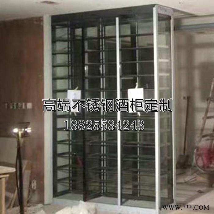 佛山市WHY不锈钢酒柜酒架定制 别墅红酒架柜 恒温恒湿 酒柜酒窖工程 红酒架定制不锈钢图3