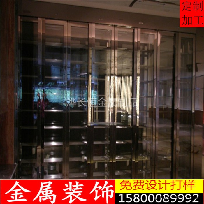 西安 酒吧恒温酒柜葡萄红酒展架酒架 酒店KTV不锈钢工程定制安装图2