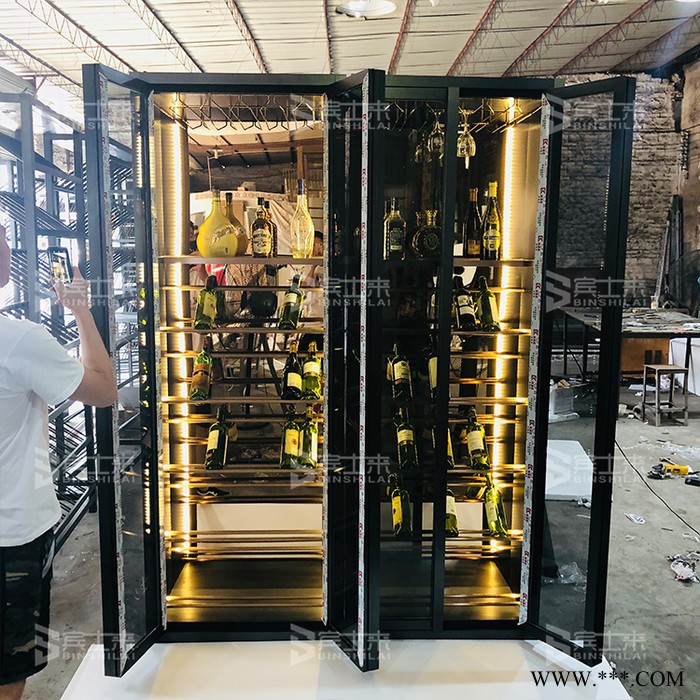 **不锈钢酒柜 定做酒柜 不锈钢红酒架定制图2