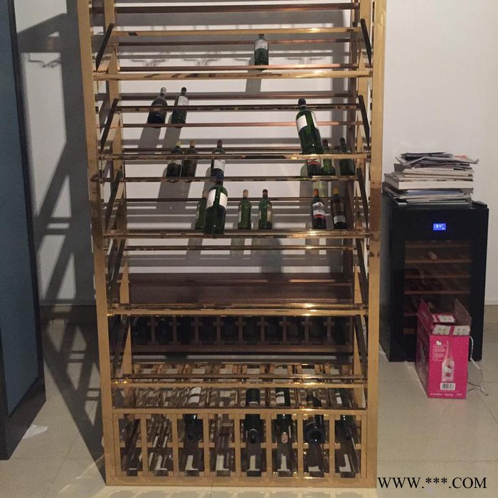 宾士来不锈钢酒柜架 定制不锈钢红酒架图7