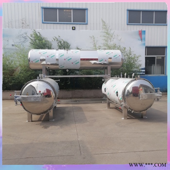 众惠700*1200型   不锈钢双锅并联全自动杀菌锅真空熟食灭菌釜啤酒消毒设备图3