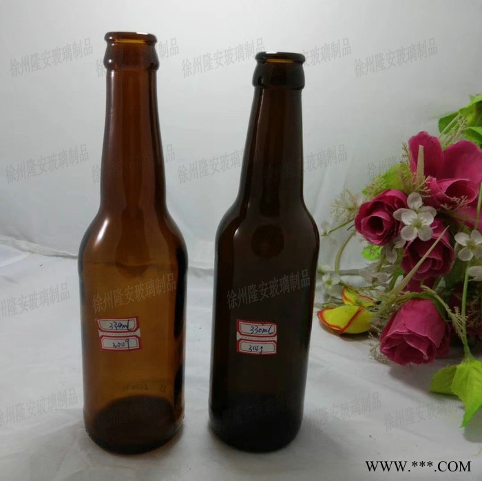 隆安啤酒玻璃瓶330ml500ml275ml275ml棕色饮料瓶生产厂家批发定制玻璃制品包装玻璃器皿销售透明绿色图8