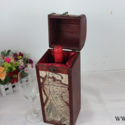 【彩美】红酒单支木盒  仿古红酒盒 木质红酒盒