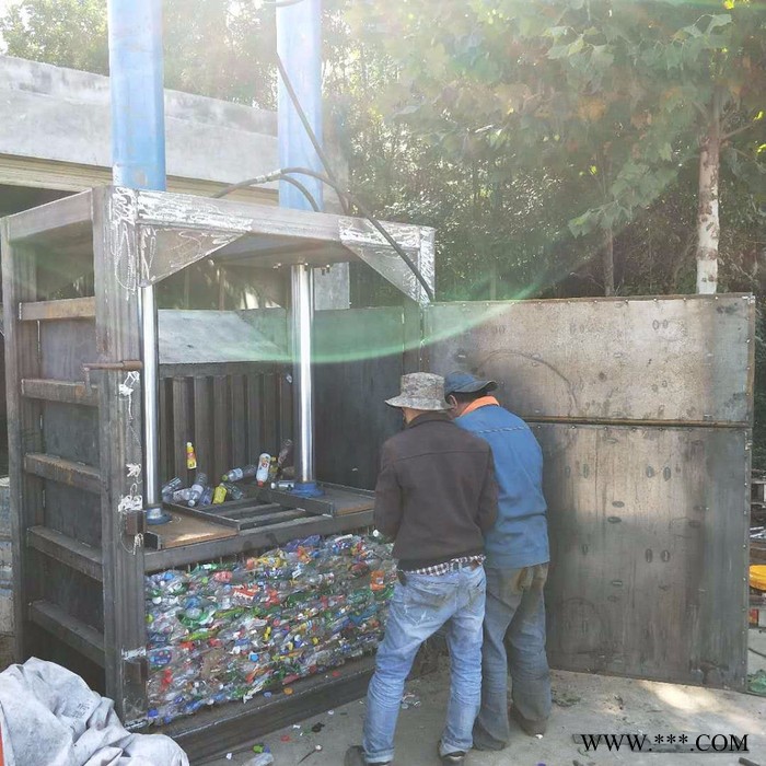 多种型号占地小塑料薄膜压包机 启航半自动编织袋打包机 啤酒罐压扁机图5