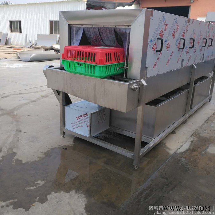 义康牌XKJ-2000型啤酒筐洗筐机 高压喷淋洗筐机 隧道式餐盘清洗机图2