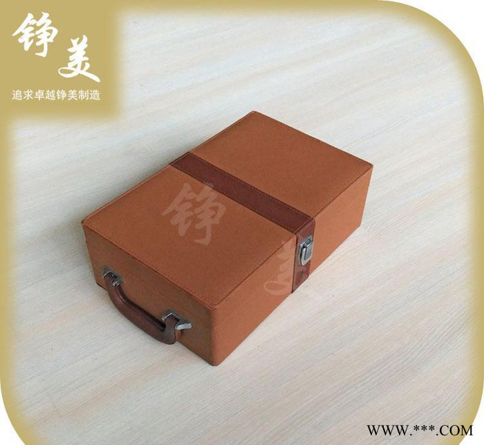 红酒盒 双支装红酒皮盒 红酒包装盒 红酒酒盒 礼盒图2