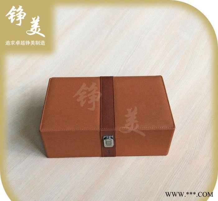 红酒盒 双支装红酒皮盒 红酒包装盒 红酒酒盒 礼盒图3