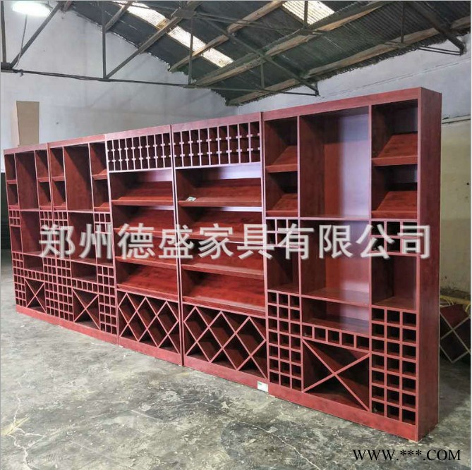 红酒展示柜 木质红酒中岛柜红酒货架红酒展柜酒柜货架红酒陈列图3