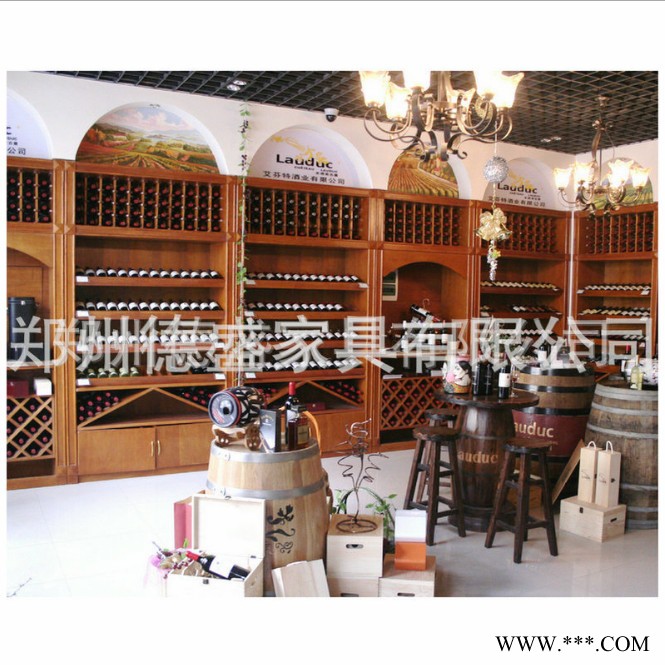 红酒展示柜 木质红酒中岛柜红酒货架红酒展柜酒柜货架红酒陈列图4