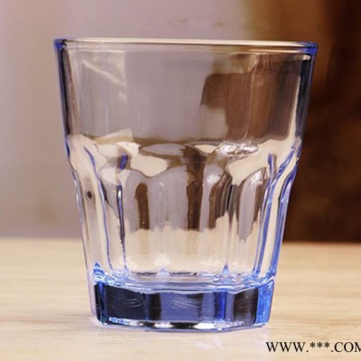 特价 炫彩蓝玻璃杯水杯八角威士忌酒杯 耐热茶杯创意彩色啤酒杯