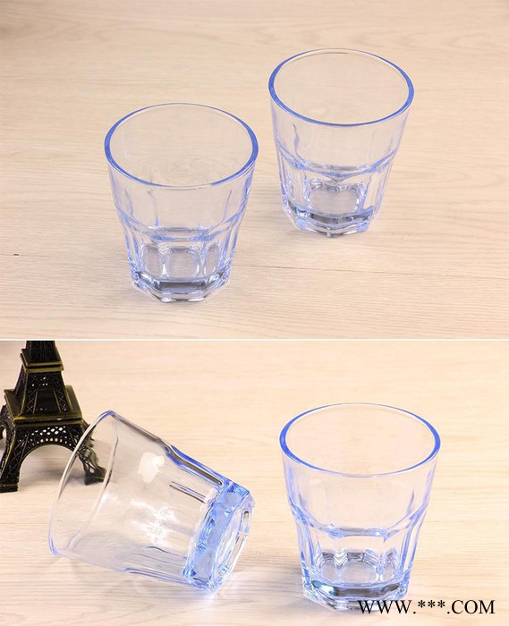 特价 炫彩蓝玻璃杯水杯八角威士忌酒杯 耐热茶杯创意彩色啤酒杯图2