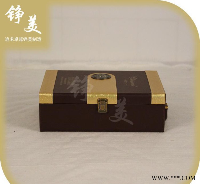 //带开瓶器的酒盒  红酒皮制酒盒 精美红酒礼盒定做图3