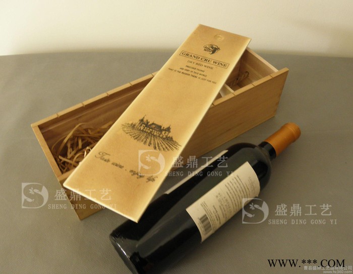 红酒木盒单支/定做红酒礼盒/桐木复古木盒/厂家定做/葡萄酒木盒图2