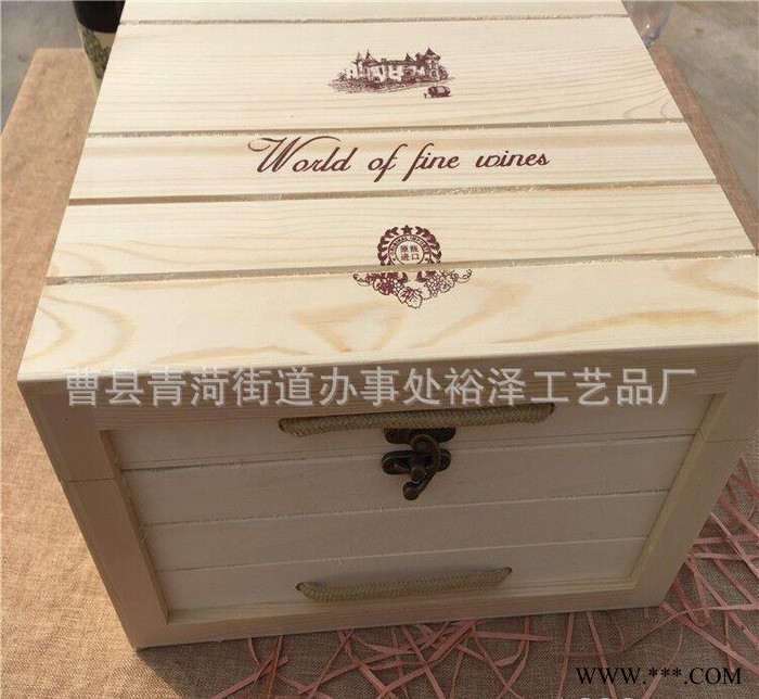 红酒木箱 六支 红酒木箱现货 实木六支装6只装红酒木盒木质图2