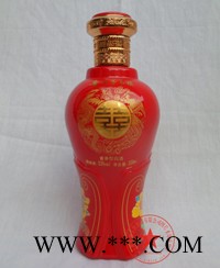 亨泰 玻璃酒瓶红色喜宴用酒可设计烤花仿陶瓷白酒瓶500ml 高白料玻璃酒瓶图2