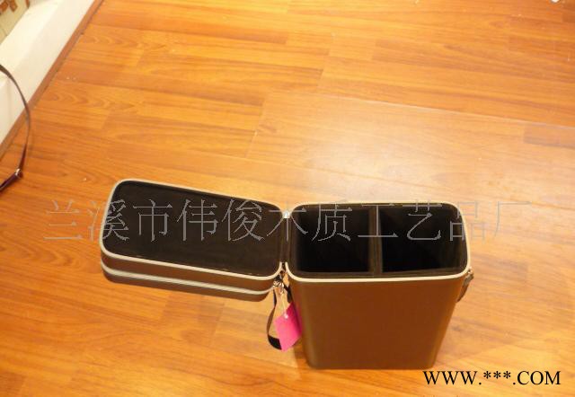 拉链皮质红酒箱，双层拉链红酒箱，红酒盒，背带红酒箱，时尚皮革图3