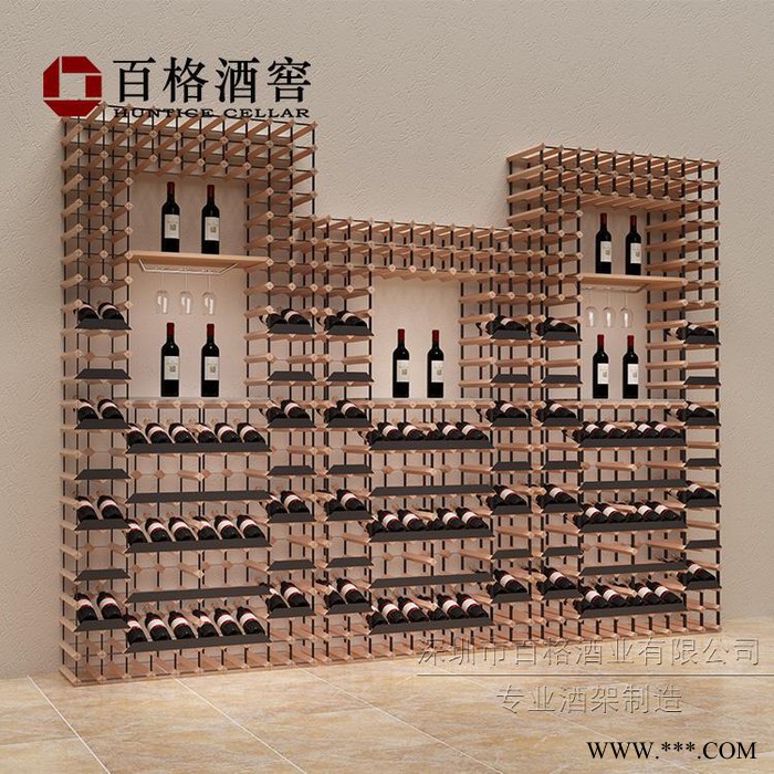 欧式经典榉木酒架组合酒窖酒柜红酒展示货柜挂杯洋酒架实木红酒架图4
