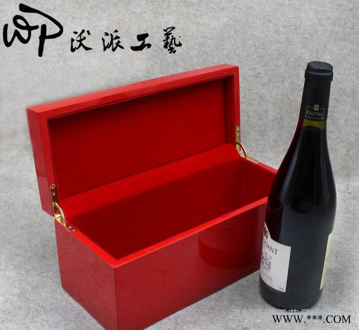 定制品牌红酒木盒 钢琴烤漆亮光外贸出口红酒盒酒庄红酒专用盒子
