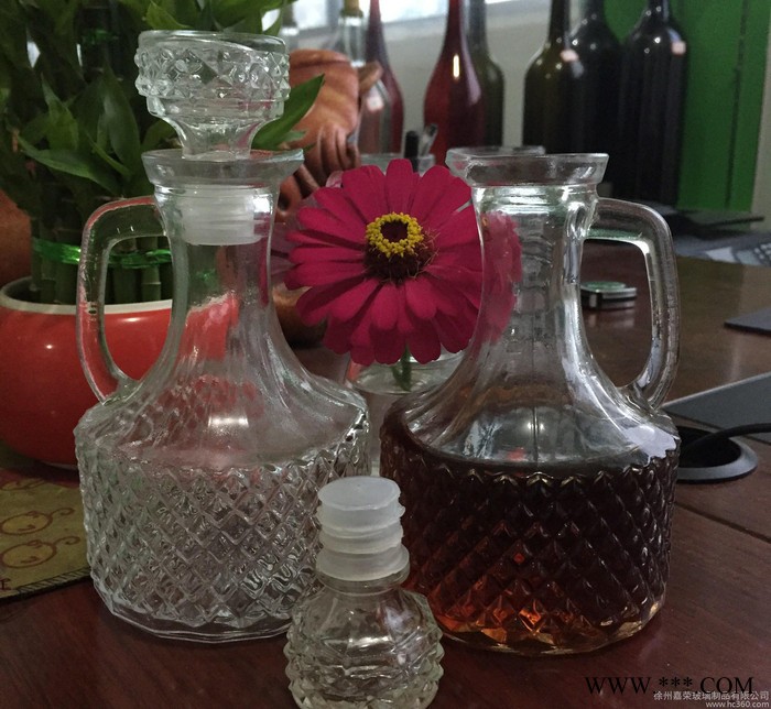 300ML酒壶白酒倒酒器红酒分酒 玻璃酒瓶 带把鸟嘴油壶图3