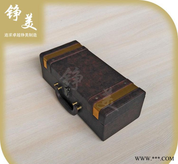 定制 单支红酒包装盒 红酒礼盒 葡萄酒酒盒 红酒皮盒图3