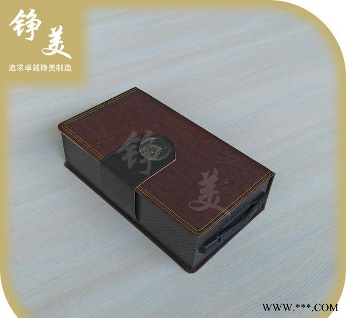 红酒皮质礼盒 双支红酒包装盒 铮美定制 礼品红酒盒图3