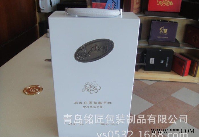 生产红酒盒双支皮盒  红酒礼盒  红酒盒子  红酒礼盒  海图3