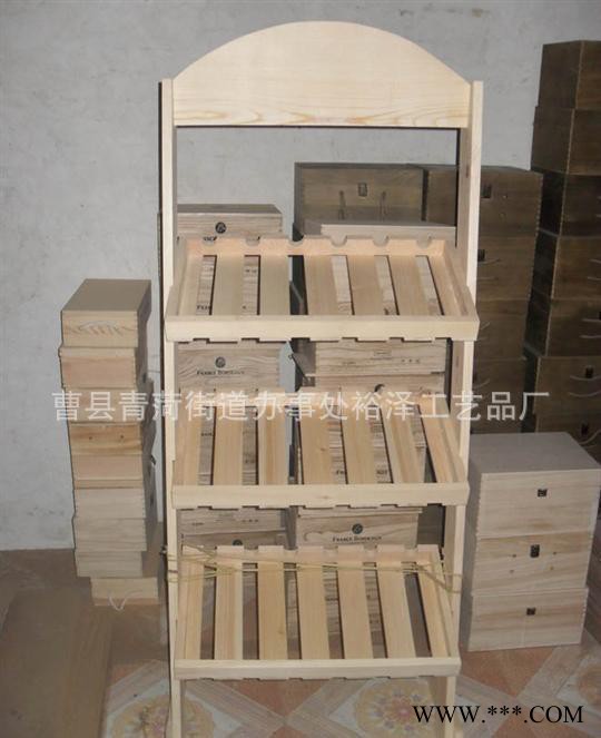 可叠加实木红酒架木质红酒架订做木制酒架欧式创意摆件松木图3