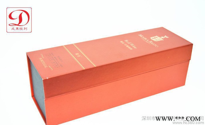 现货棕色双支红酒盒 红酒礼盒 纸质皮质单只礼品酒盒图3