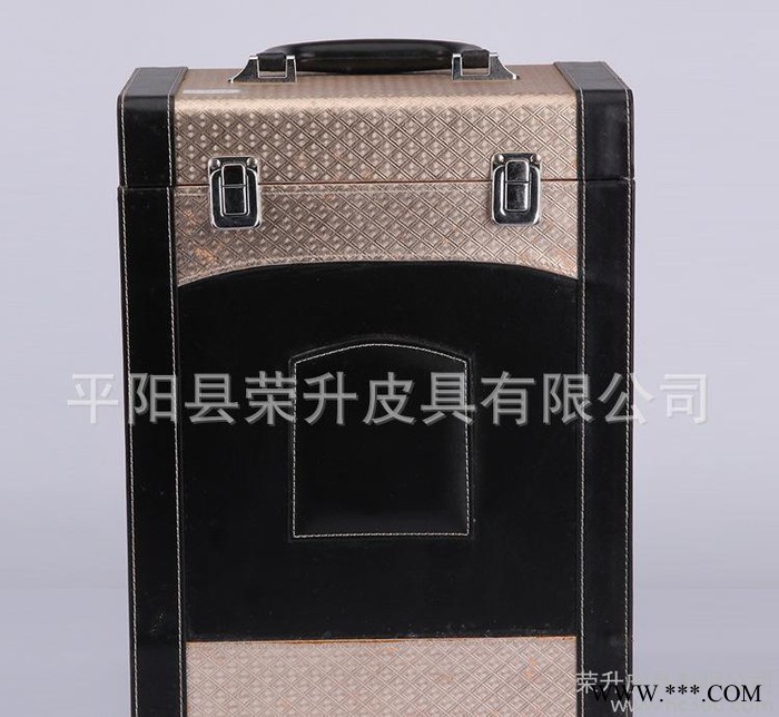红酒皮盒 红酒双支礼盒 现货波尔多红酒礼盒 定做加LOGO图2