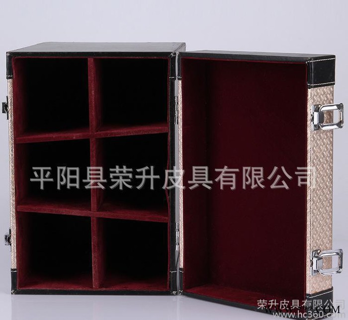 红酒皮盒 红酒双支礼盒 现货波尔多红酒礼盒 定做加LOGO图3