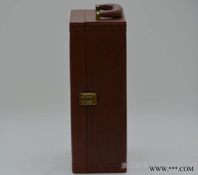 红酒皮盒双支红酒盒 礼品盒 订做 礼盒木质酒盒 配酒具图3