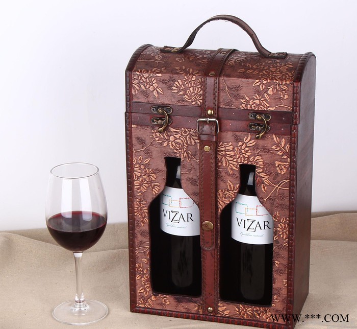 红酒盒 双支 木制包装盒 木盒 复古包装盒 定制 仿古红酒礼