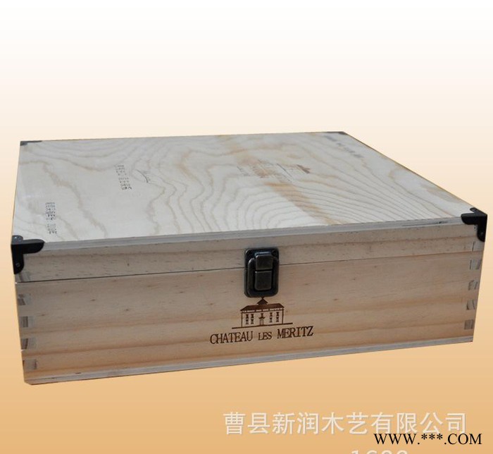 酒盒 生产定制木酒盒 四支红酒盒 现货酒盒 铁包角红酒盒图2