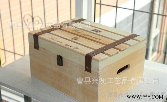 六瓶装红酒盒红酒木盒六只双排加皮带通用版木质包装盒特价图2